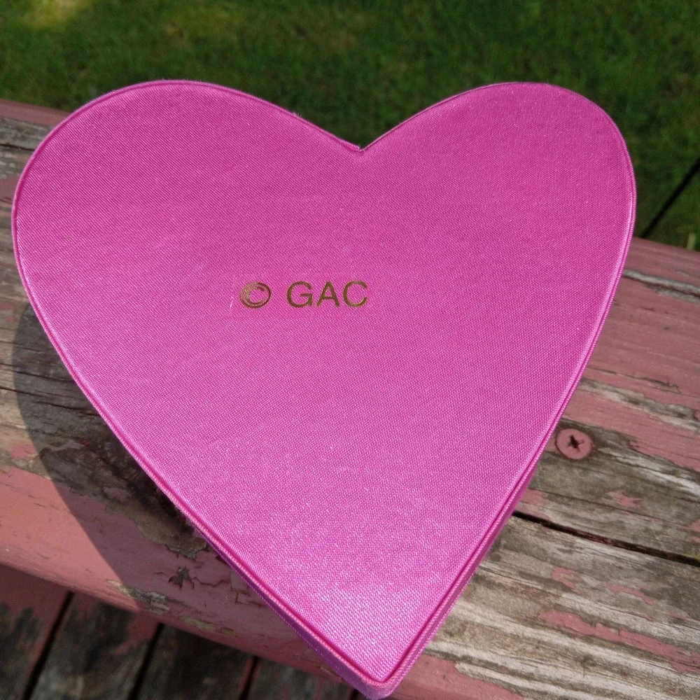 1999 Vintage Embellished Sequin Heart Gift Box‎ Pink  Trinket Keepsake Jewelery